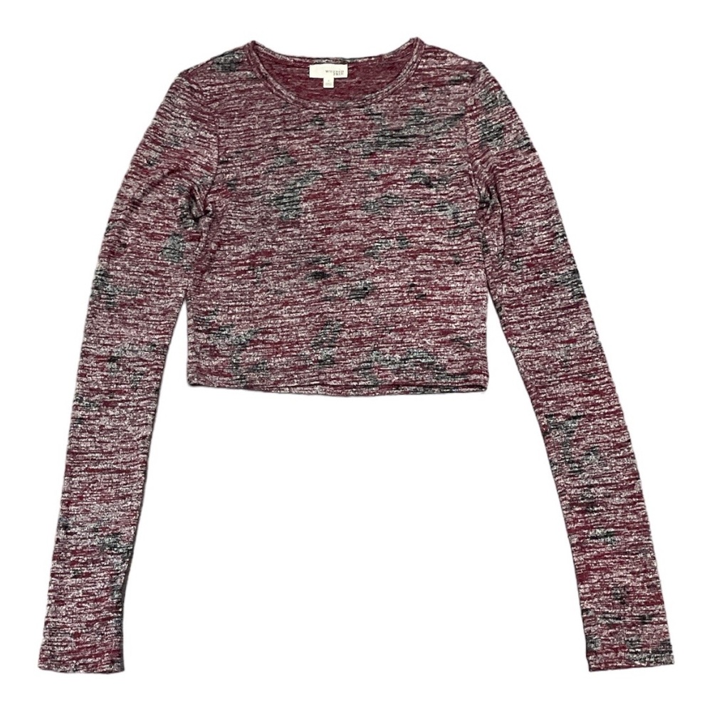 Aritzia TNA rib cropped long sleeve top size Small